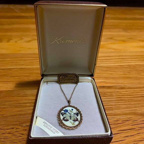 Krementz Jewelry - Krementz 14kt. Gold Overlay Butterfly Pendant